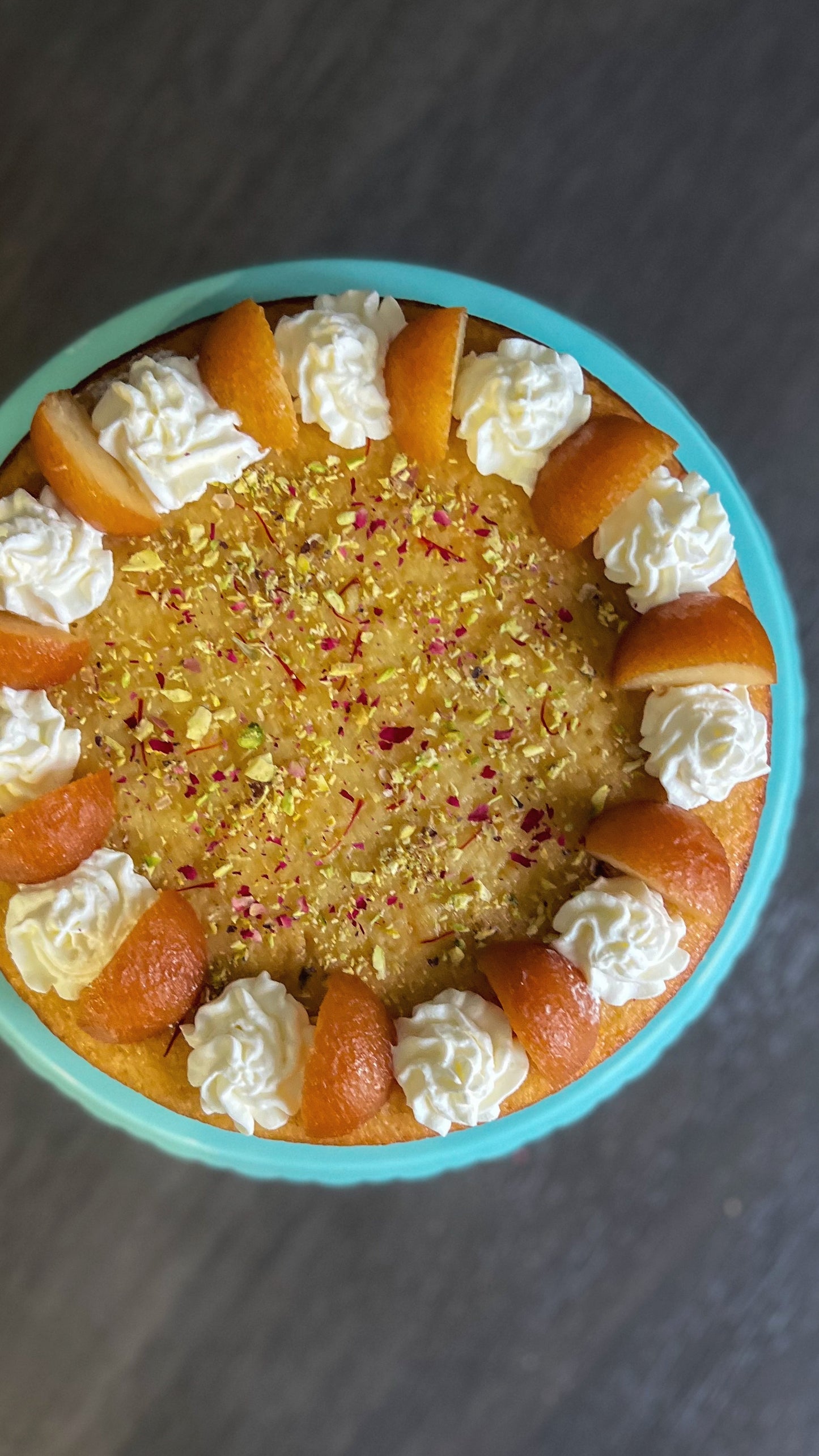 Homemade Gulab Jamun fusion cake with cardamom and rose — South Asian inspired custom cake Mississauga