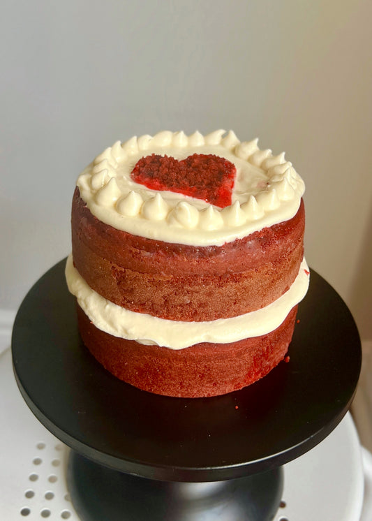 Classic homemade red velvet cake with cream cheese frosting — custom celebration cake delivery Mississauga Brampton