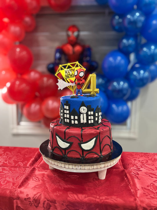 Custom Spiderman superhero birthday cake handcrafted to order — kids birthday cake delivery Mississauga Brampton